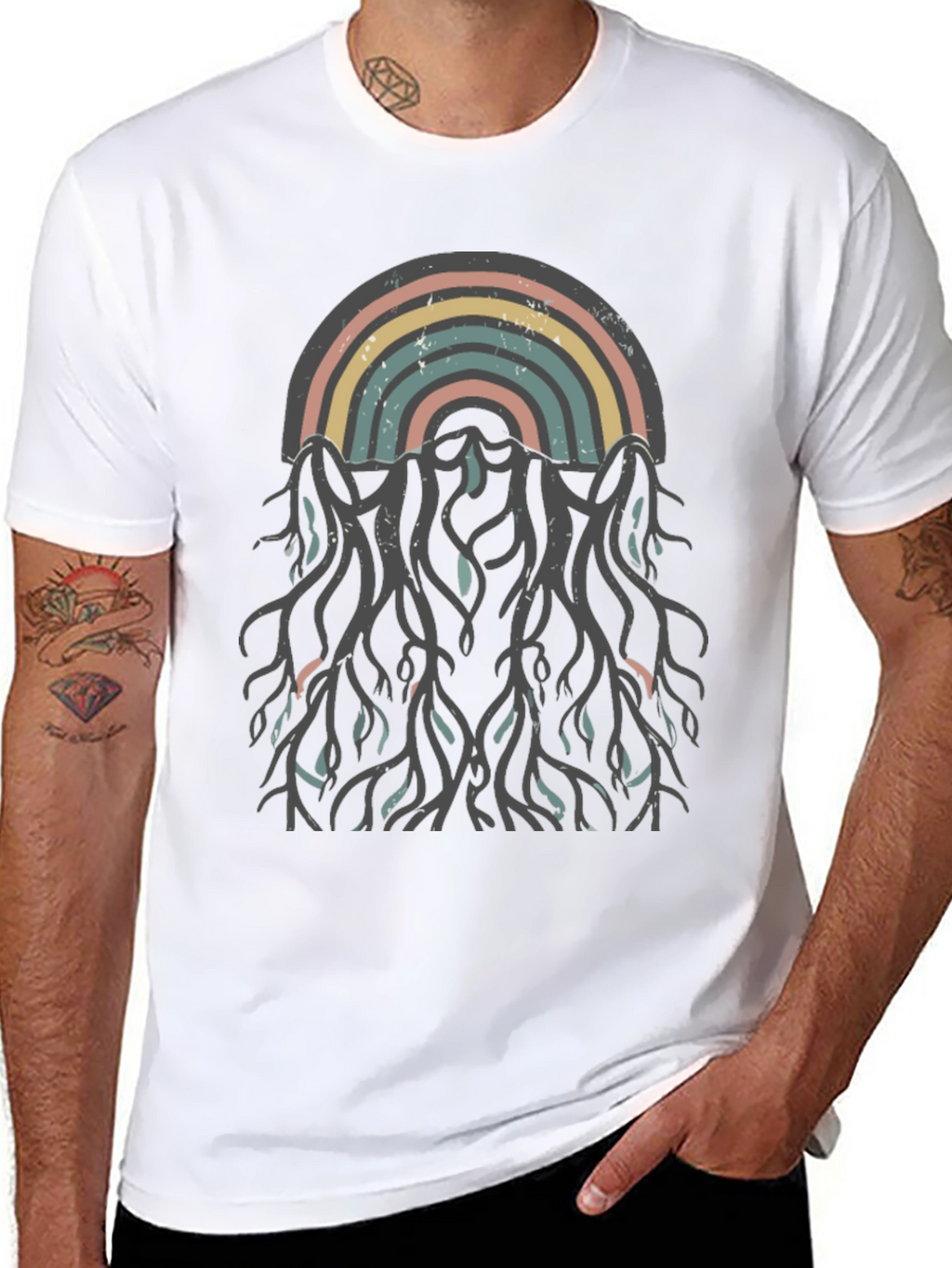 Retro Rainbow Roots Graphic Tee