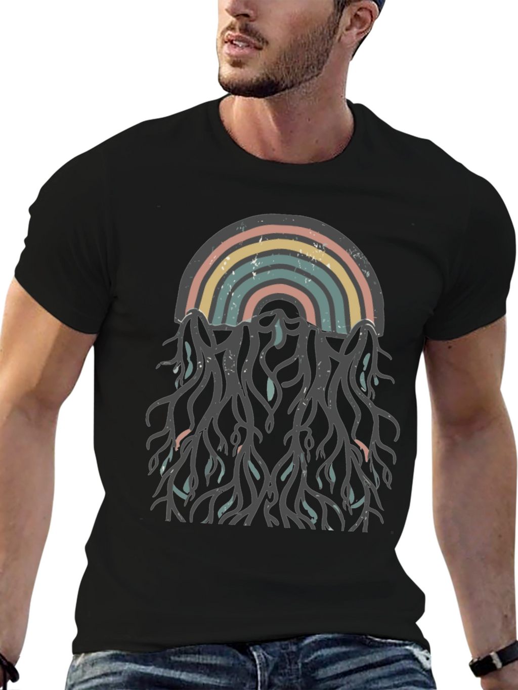 Retro Rainbow Roots Graphic Tee