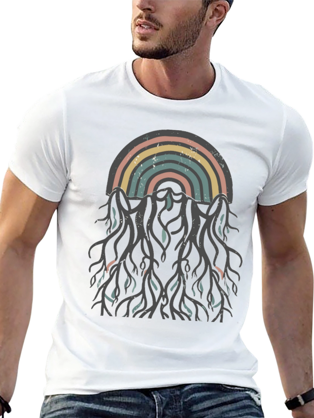 Retro Rainbow Roots Graphic Tee