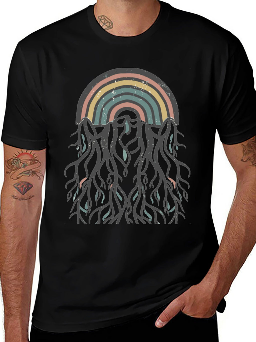 Retro Rainbow Roots Graphic Tee
