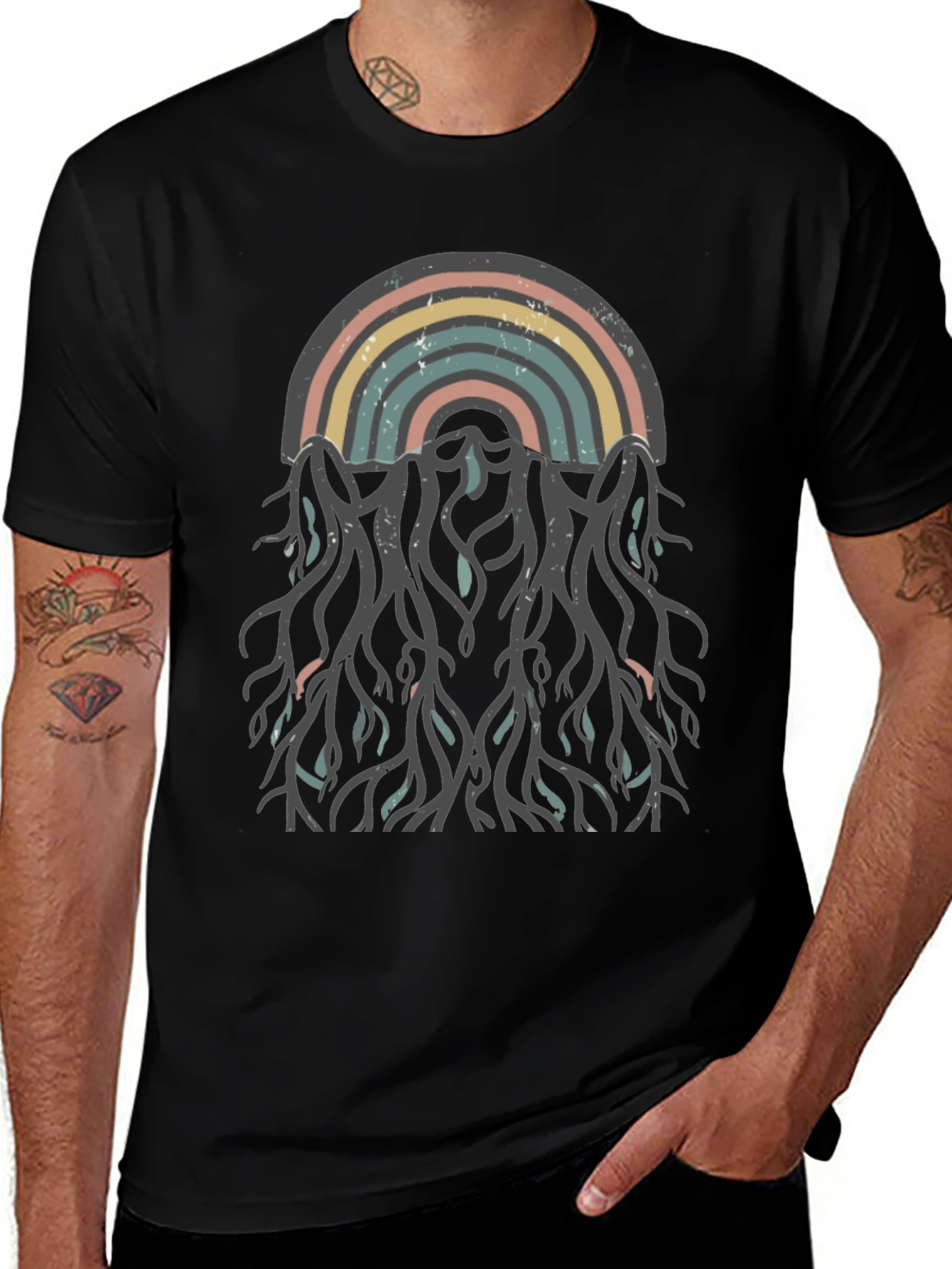 Retro Rainbow Roots Graphic Tee