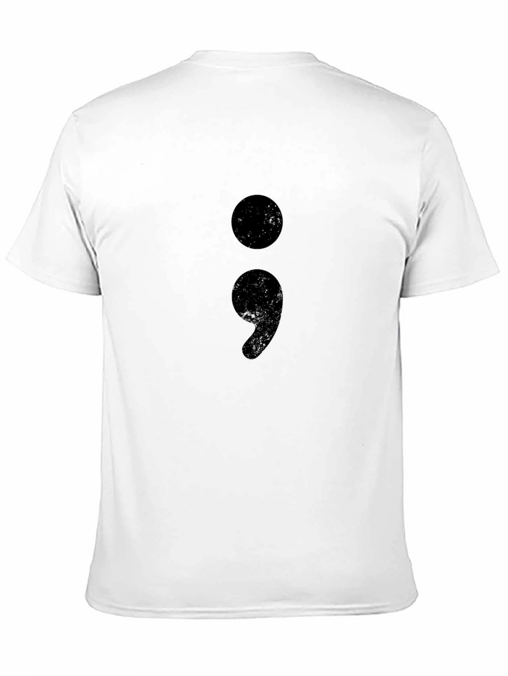 Semicolon Graphic Tee - Black Cotton Crew Neck