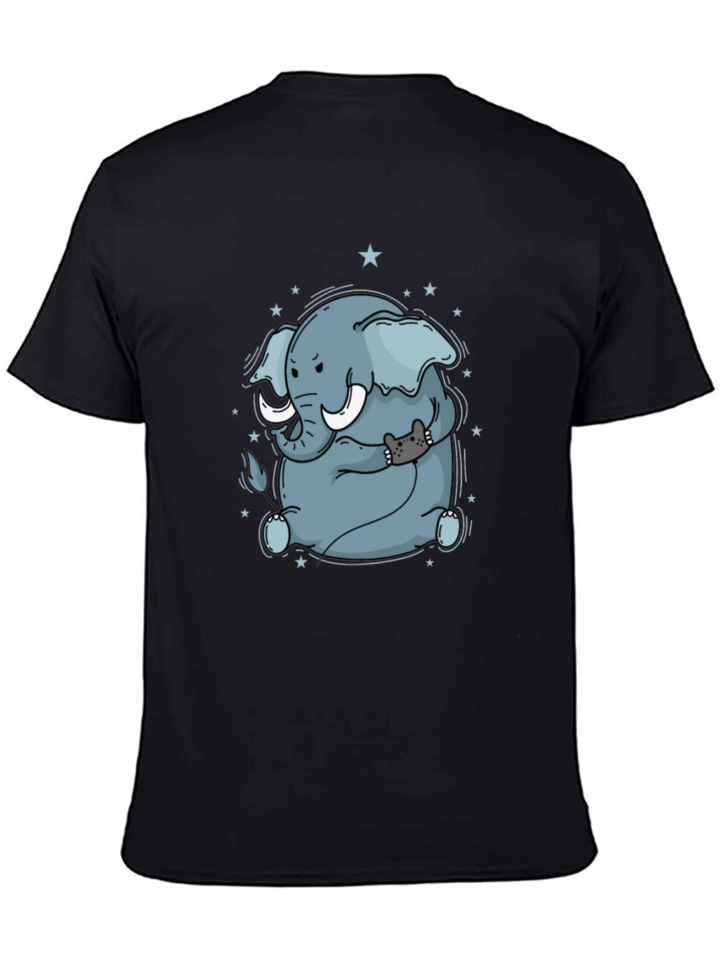 Elephant & Cat Gamer Black T-Shirt