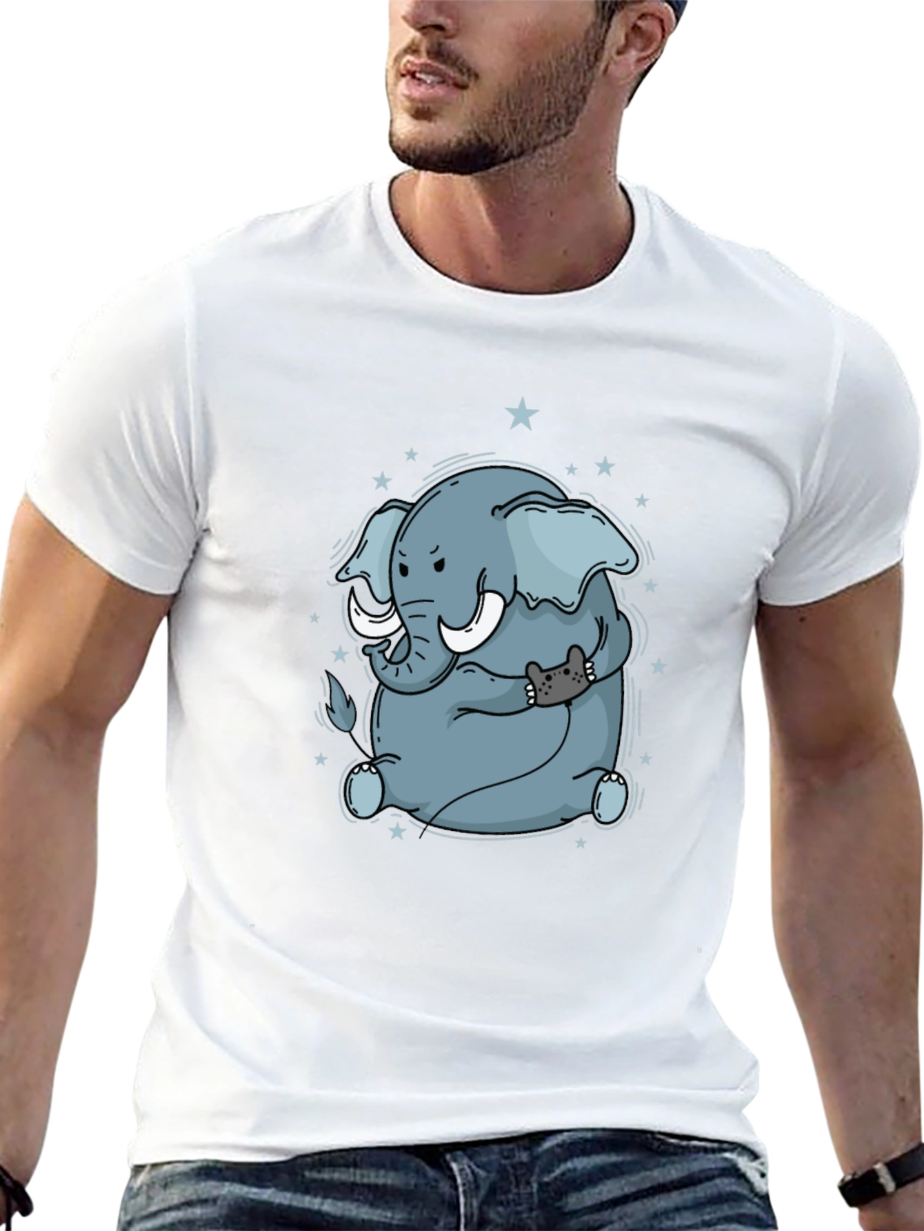 Elephant & Cat Gamer Black T-Shirt