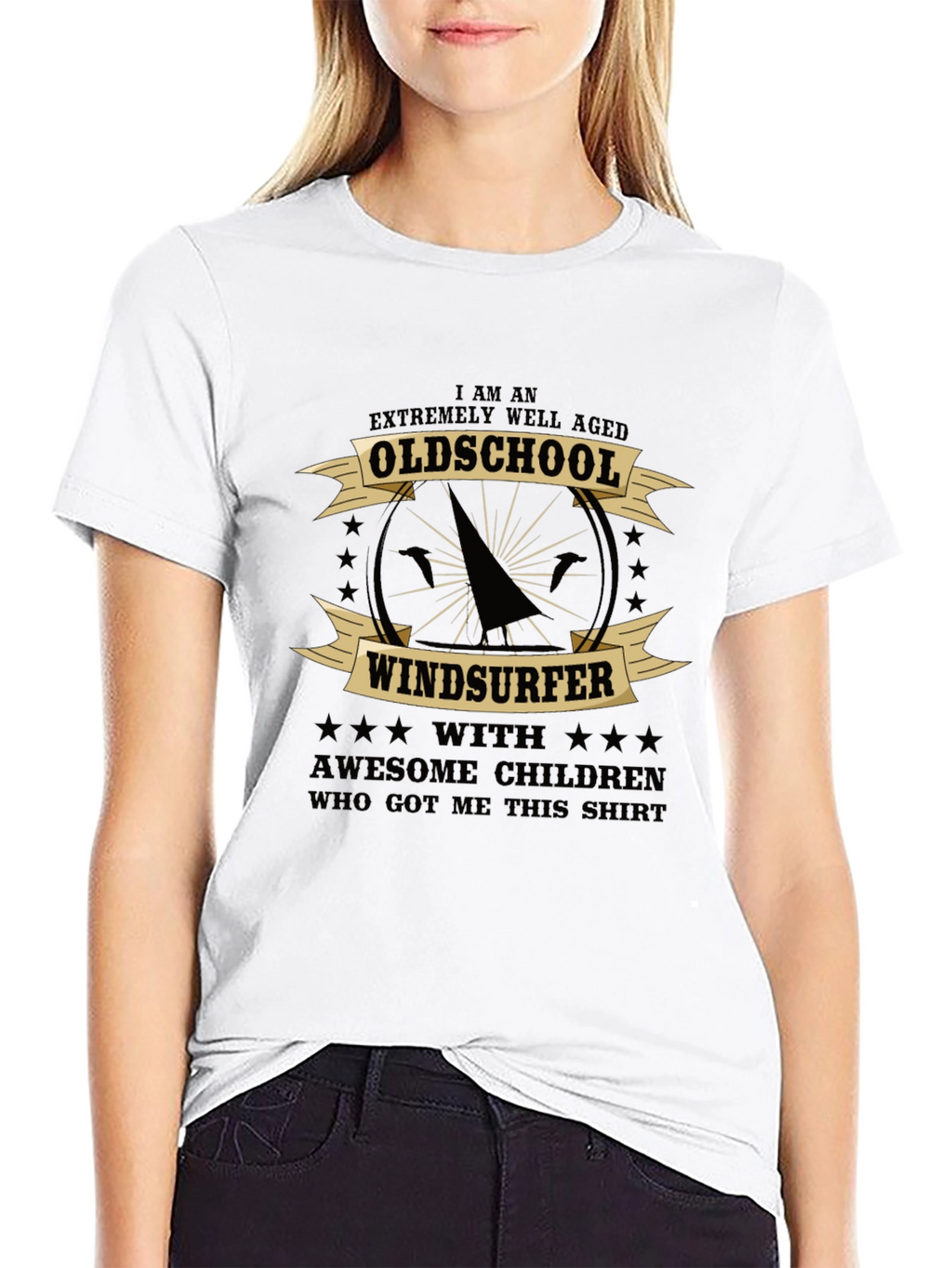 Oldschool Windsurfer Graphic T-Shirt