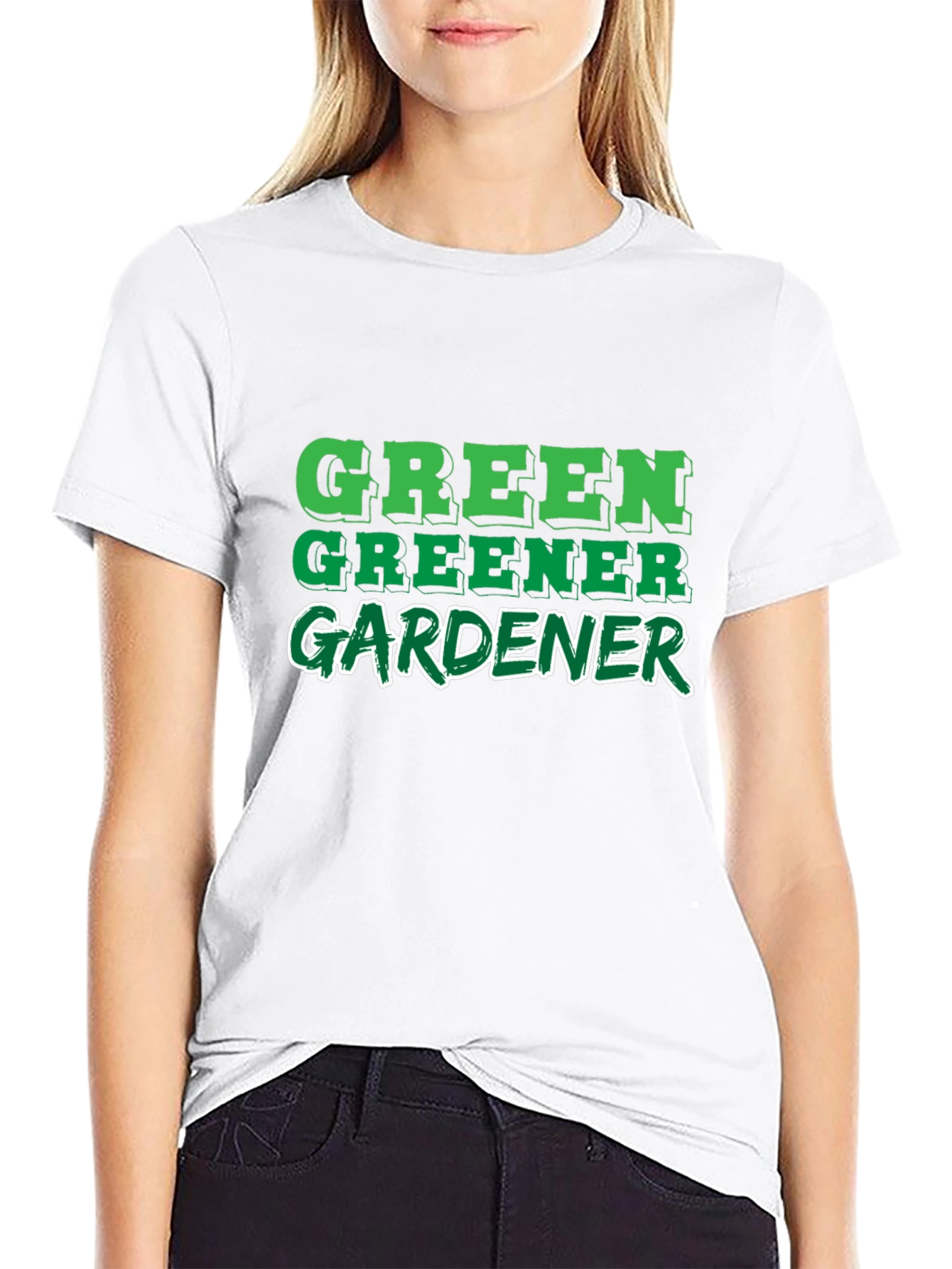 Green Greener Gardener Black T-Shirt