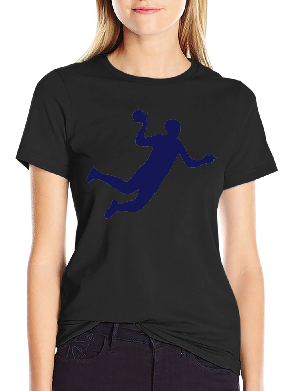 Handball Player Graphic Tee - Sporty Black T-Shirt