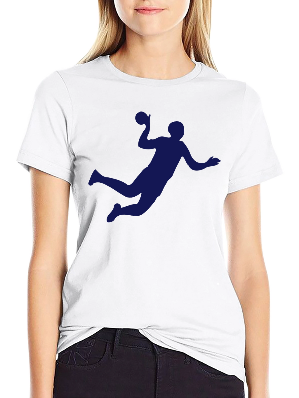 Handball Player Graphic Tee - Sporty Black T-Shirt