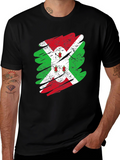 Burundi Flag Distressed T-Shirt Black