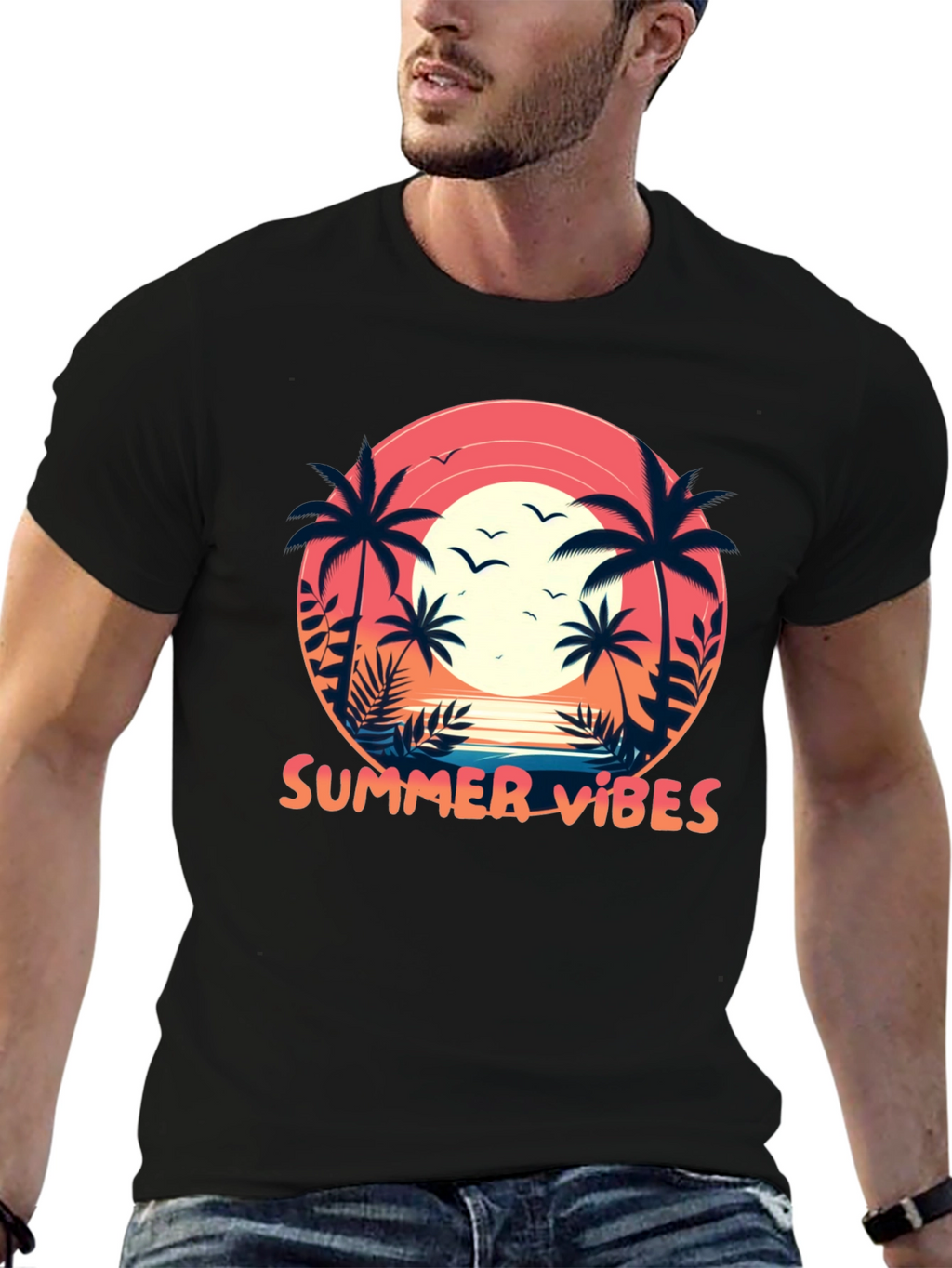 Summer Vibes Palm Tree T-Shirt
