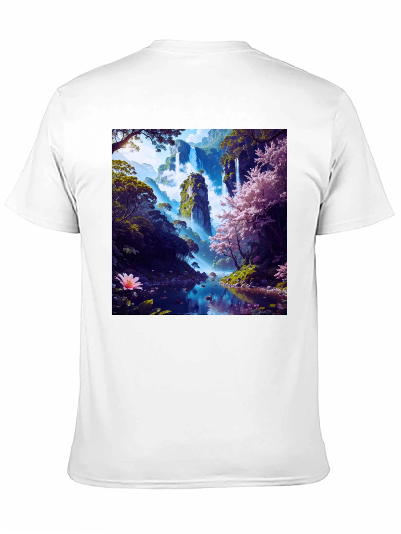 Nature Waterfall Graphic Tee - Unique Design