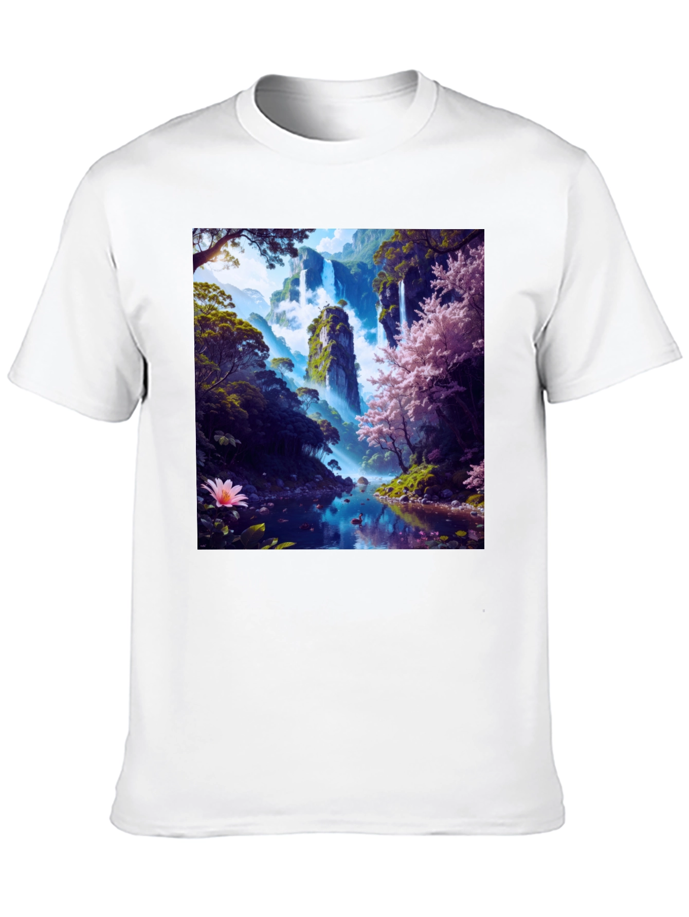 Nature Waterfall Graphic Tee - Unique Design
