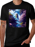 Nature Waterfall Graphic Tee - Unique Design