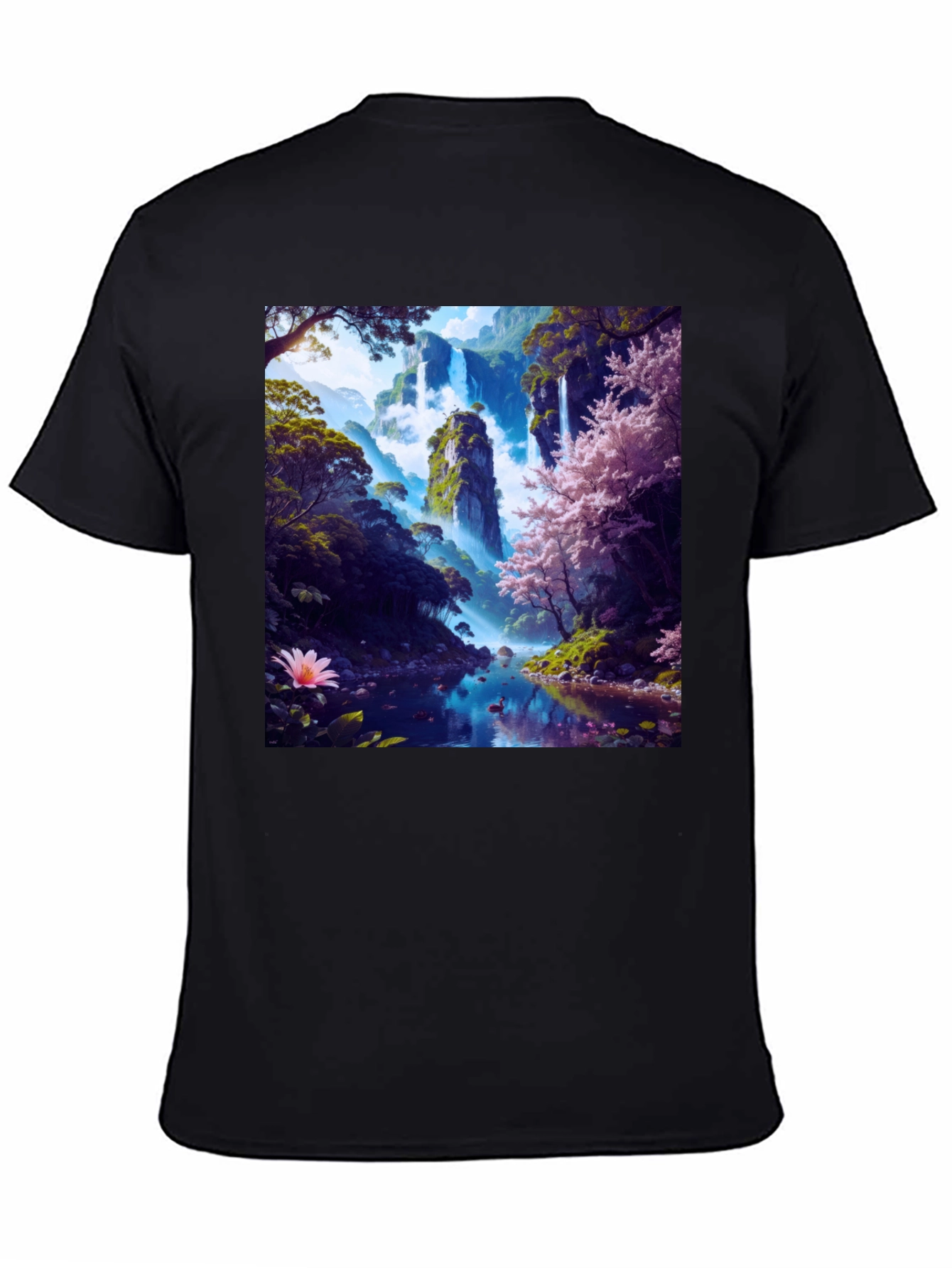 Nature Waterfall Graphic Tee - Unique Design
