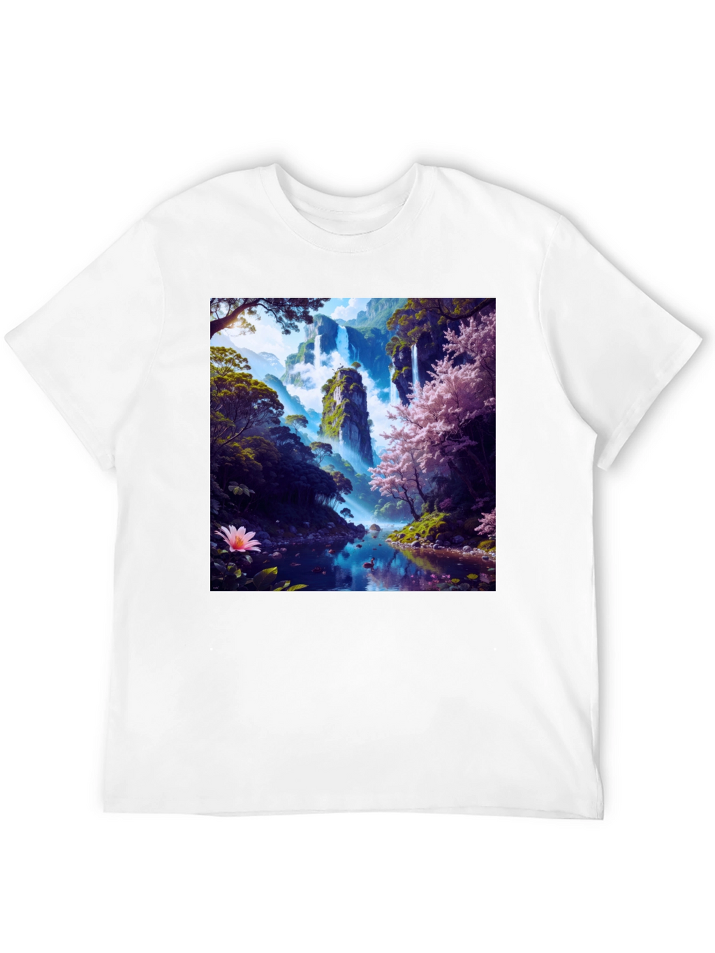 Nature Waterfall Graphic Tee - Unique Design
