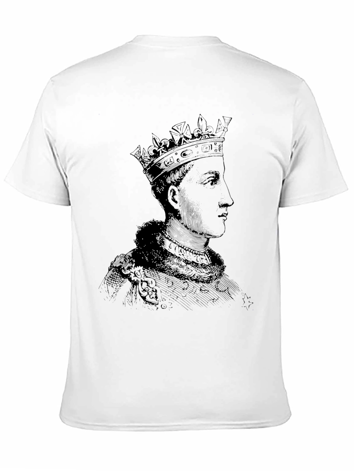 Royal Portrait Graphic Tee - Black Cotton T-Shirt