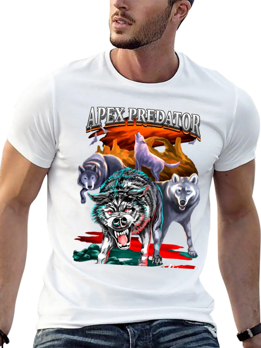 Apex Predator Wolf Pack Graphic T-Shirt