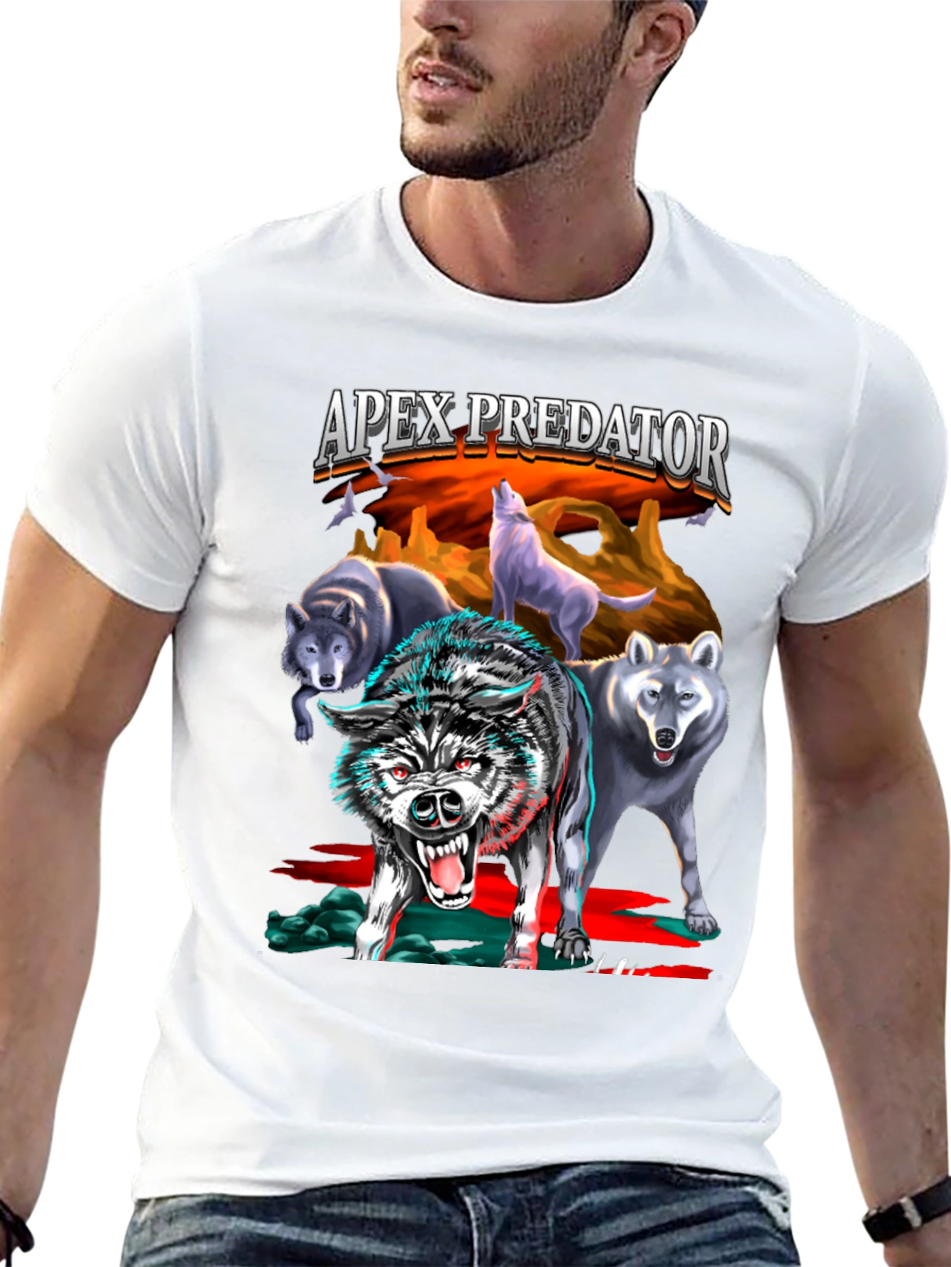 Apex Predator Wolf Pack Graphic T-Shirt