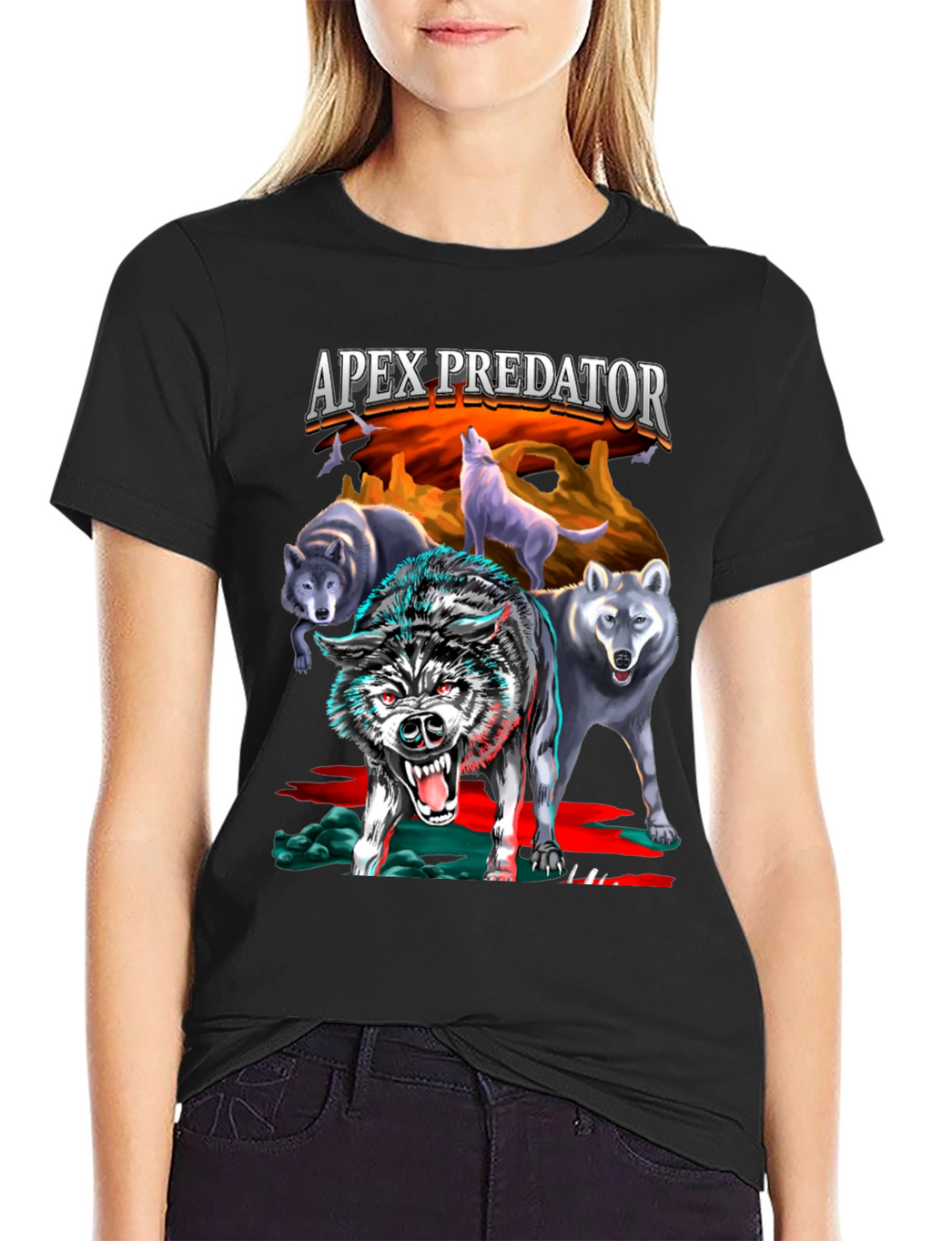 Apex Predator Wolf Pack Graphic T-Shirt