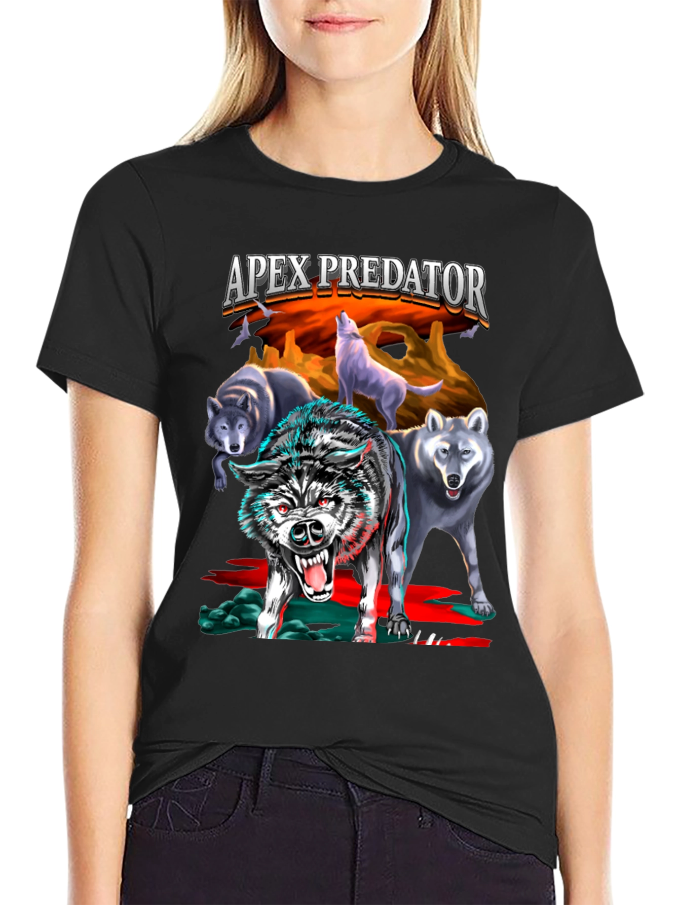 Apex Predator Wolf Pack Graphic T-Shirt