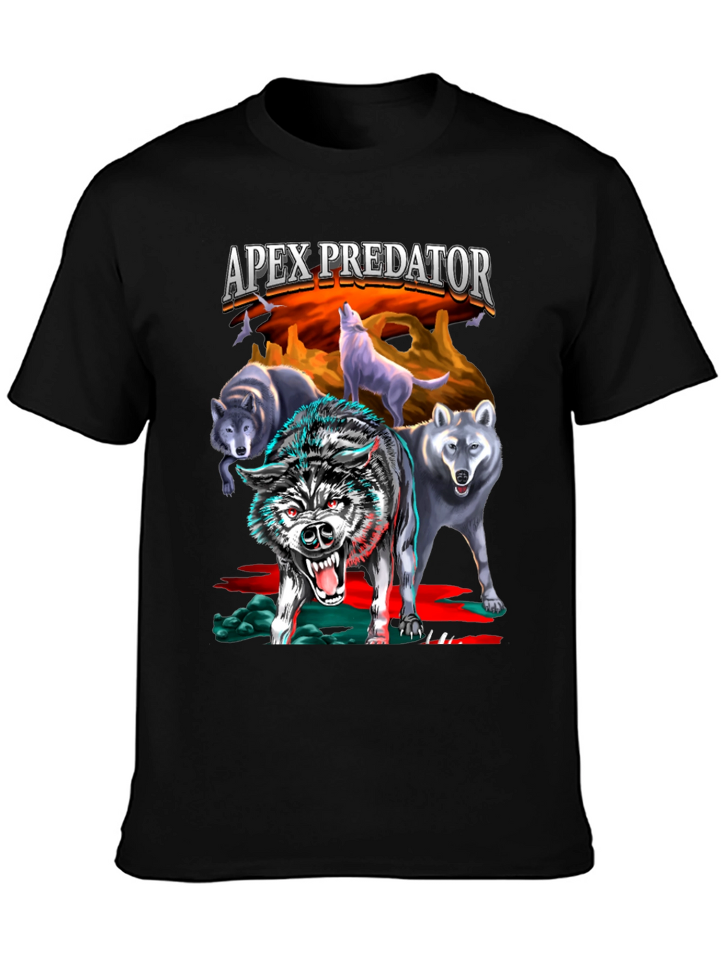 Apex Predator Wolf Pack Graphic T-Shirt