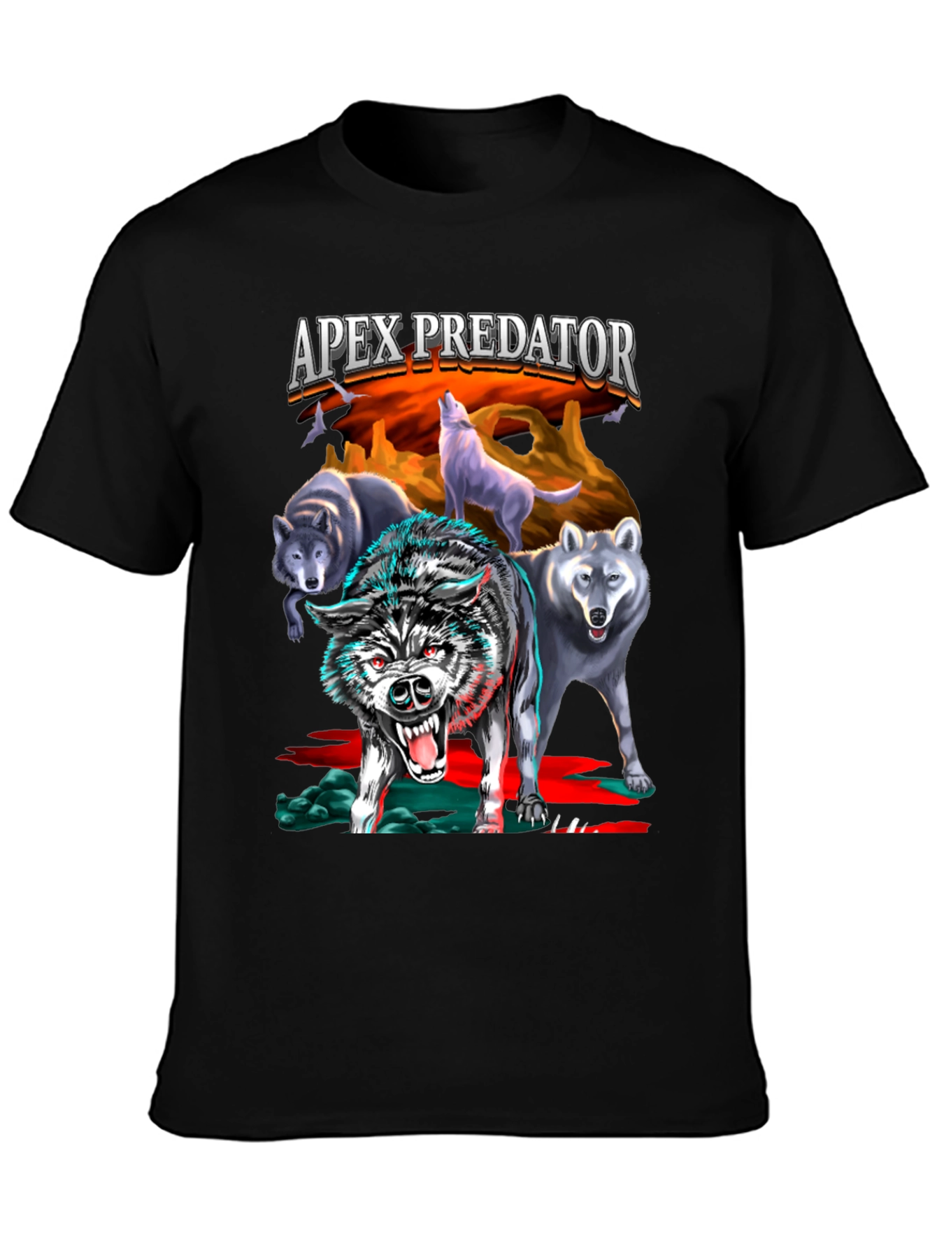 Apex Predator Wolf Pack Graphic T-Shirt