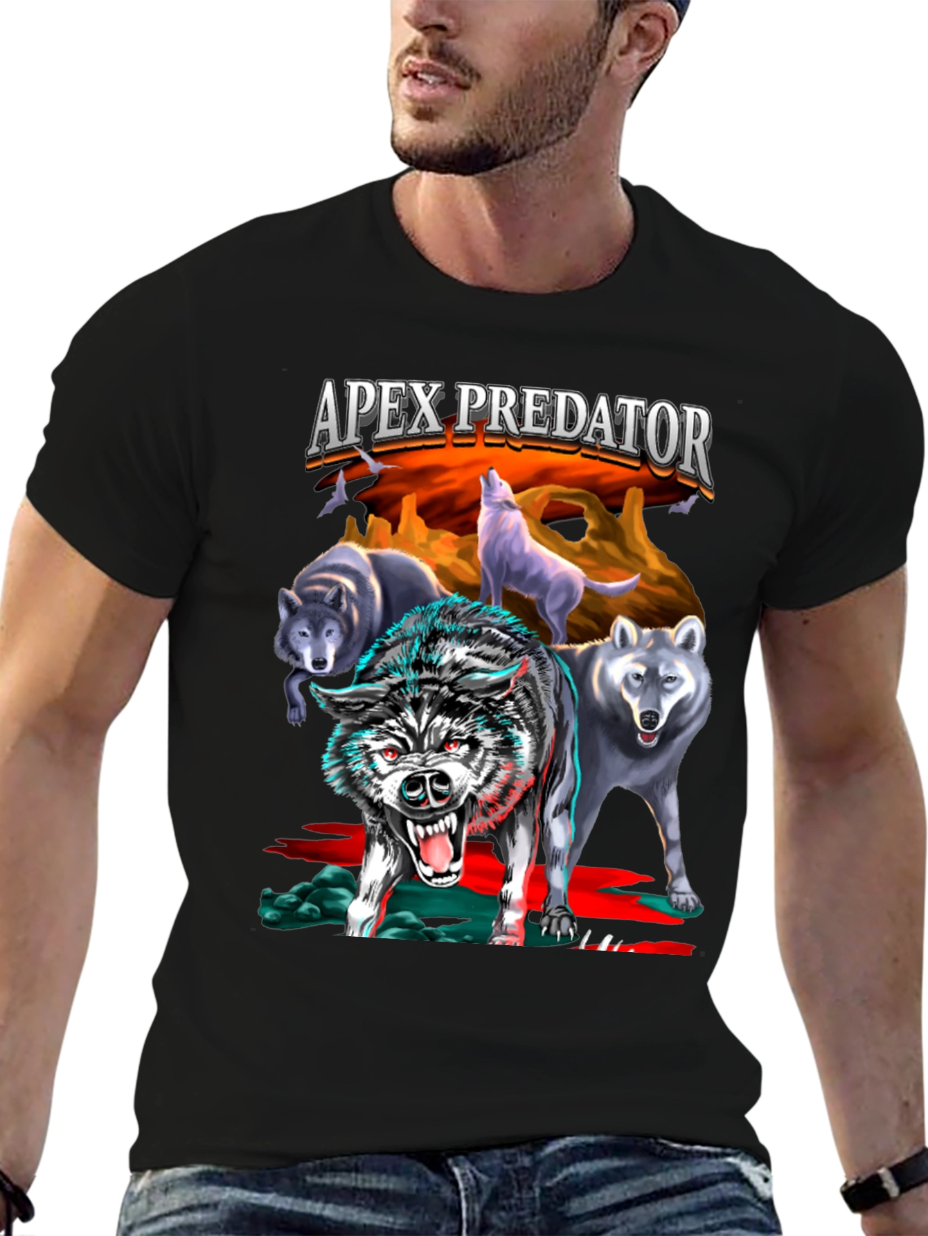 Apex Predator Wolf Pack Graphic T-Shirt