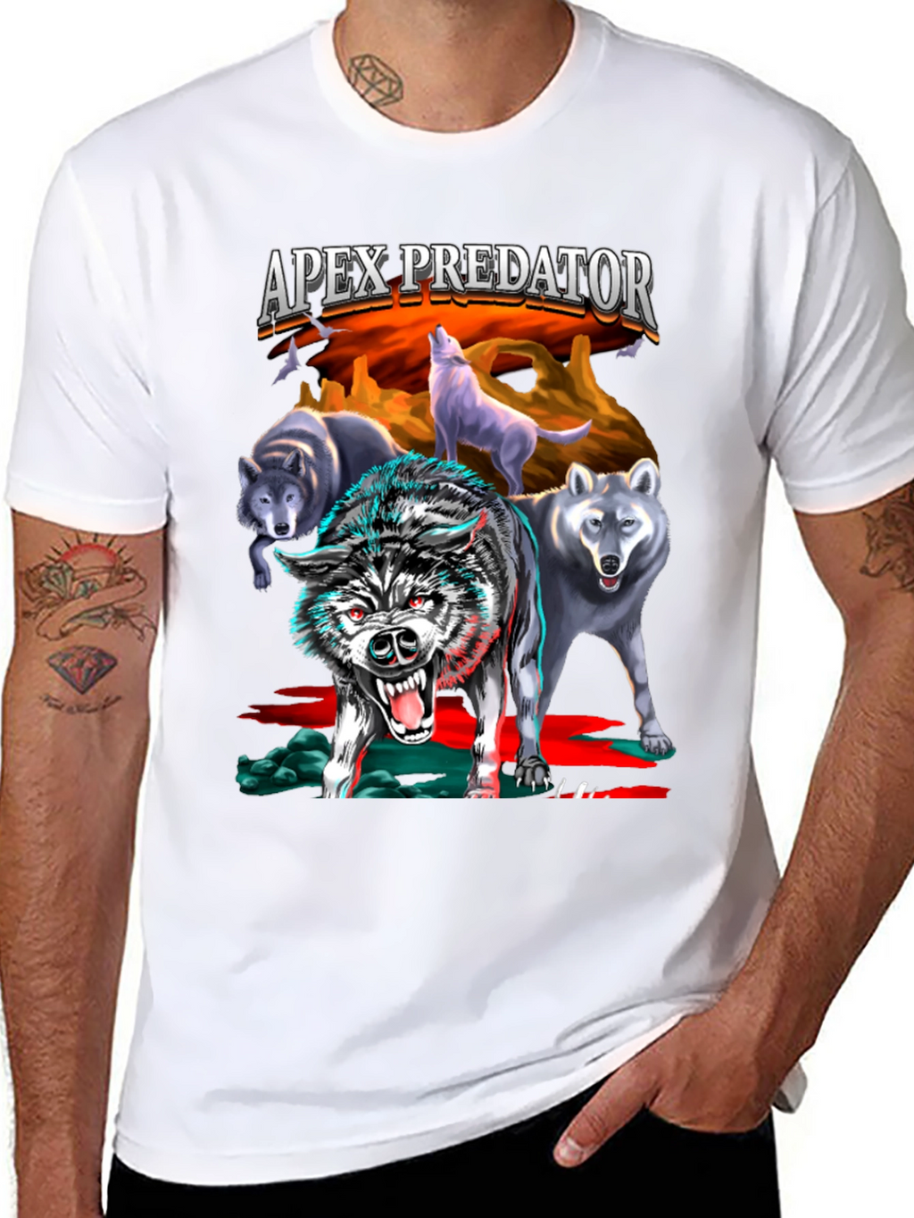 Apex Predator Wolf Pack Graphic T-Shirt