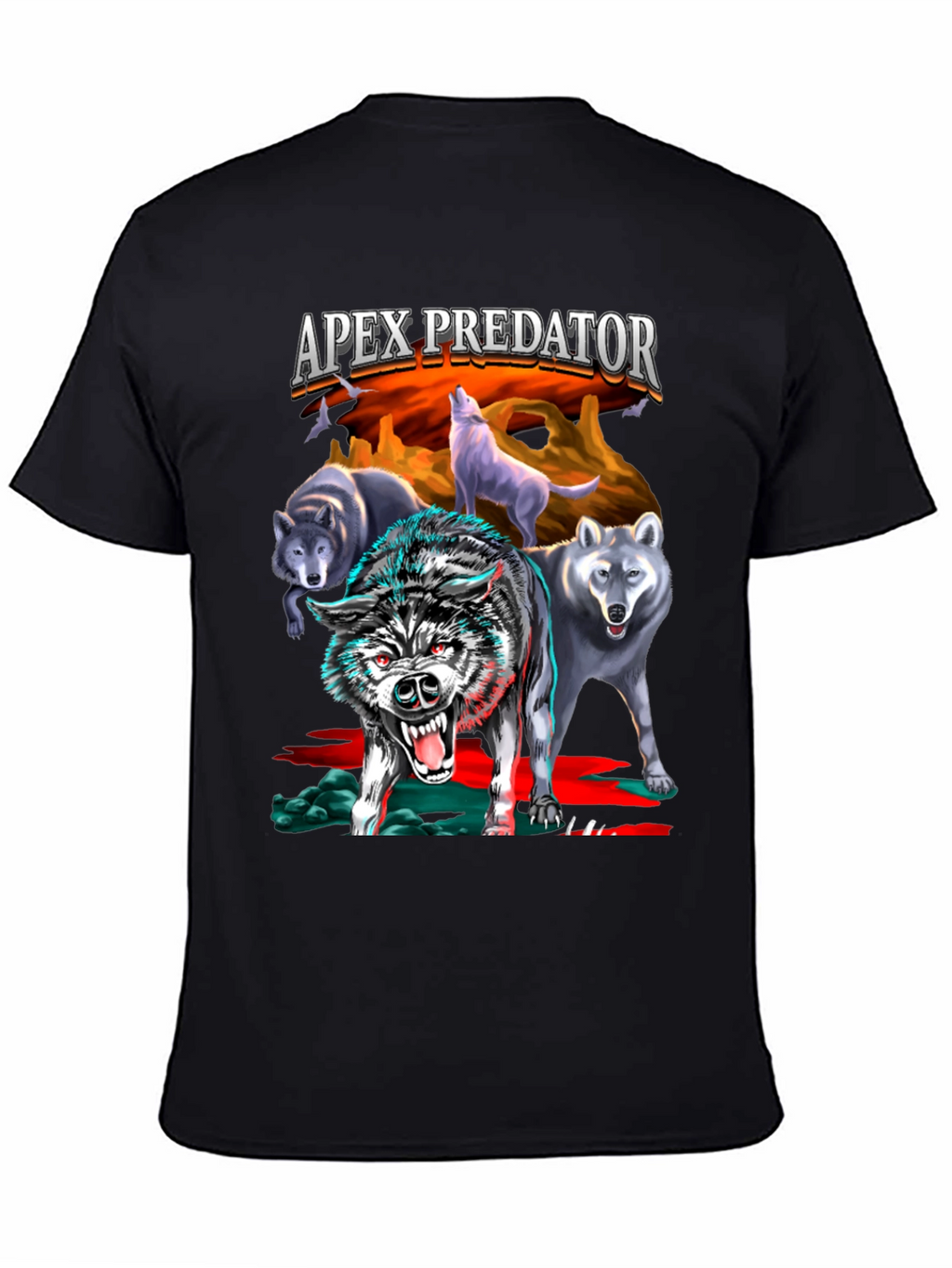 Apex Predator Wolf Pack Graphic T-Shirt