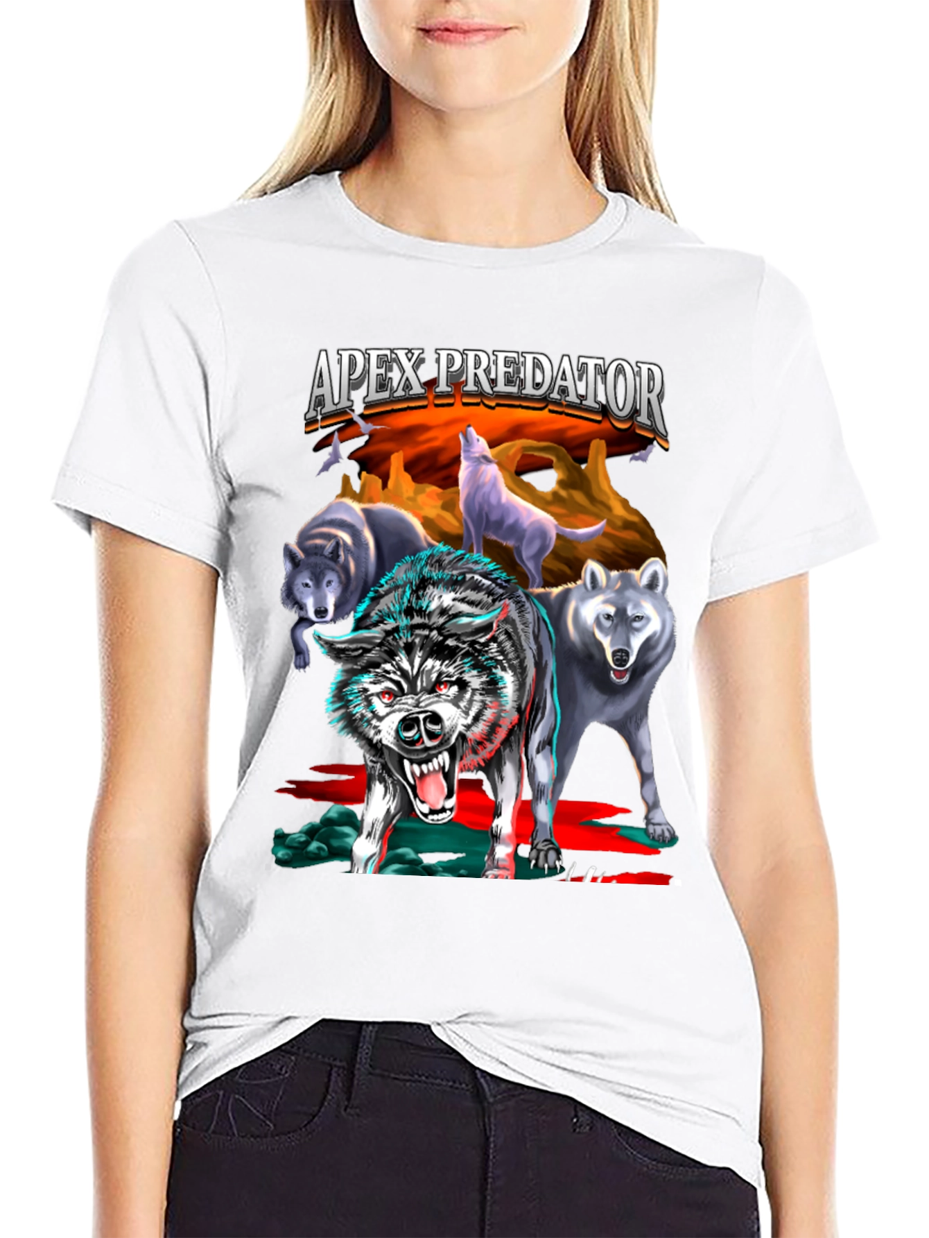 Apex Predator Wolf Pack Graphic T-Shirt