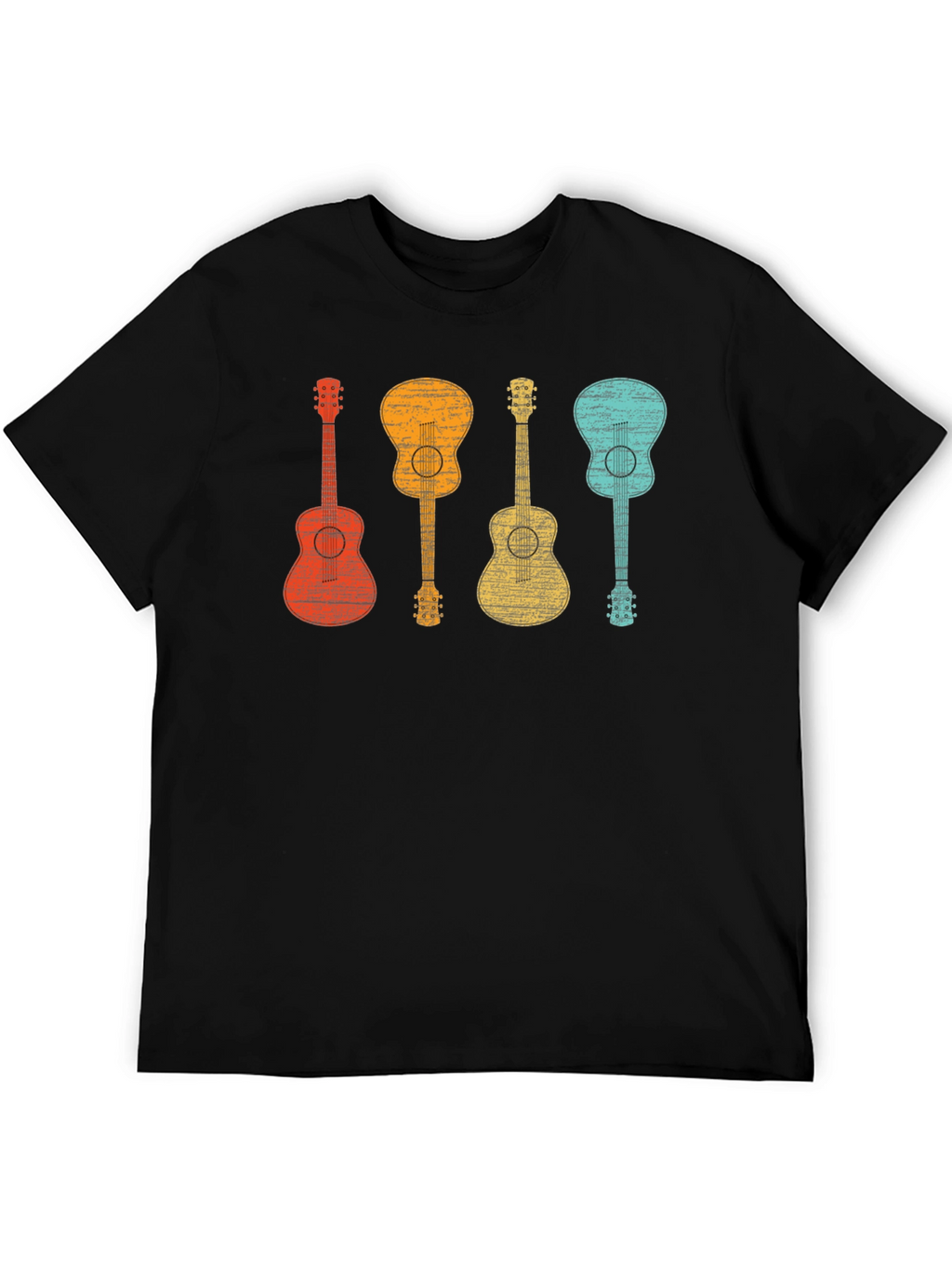 Retro Guitars Graphic Tee - Music Lovers T-Shirt