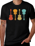 Retro Guitars Graphic Tee - Music Lovers T-Shirt