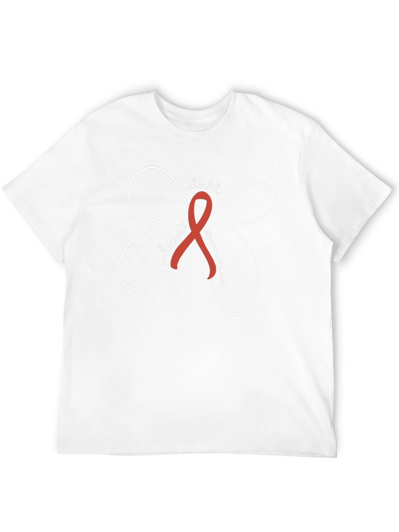 Heart Health Awareness Ribbon Black Tee