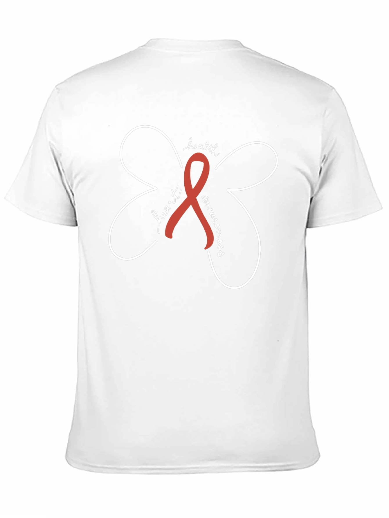 Heart Health Awareness Ribbon Black Tee