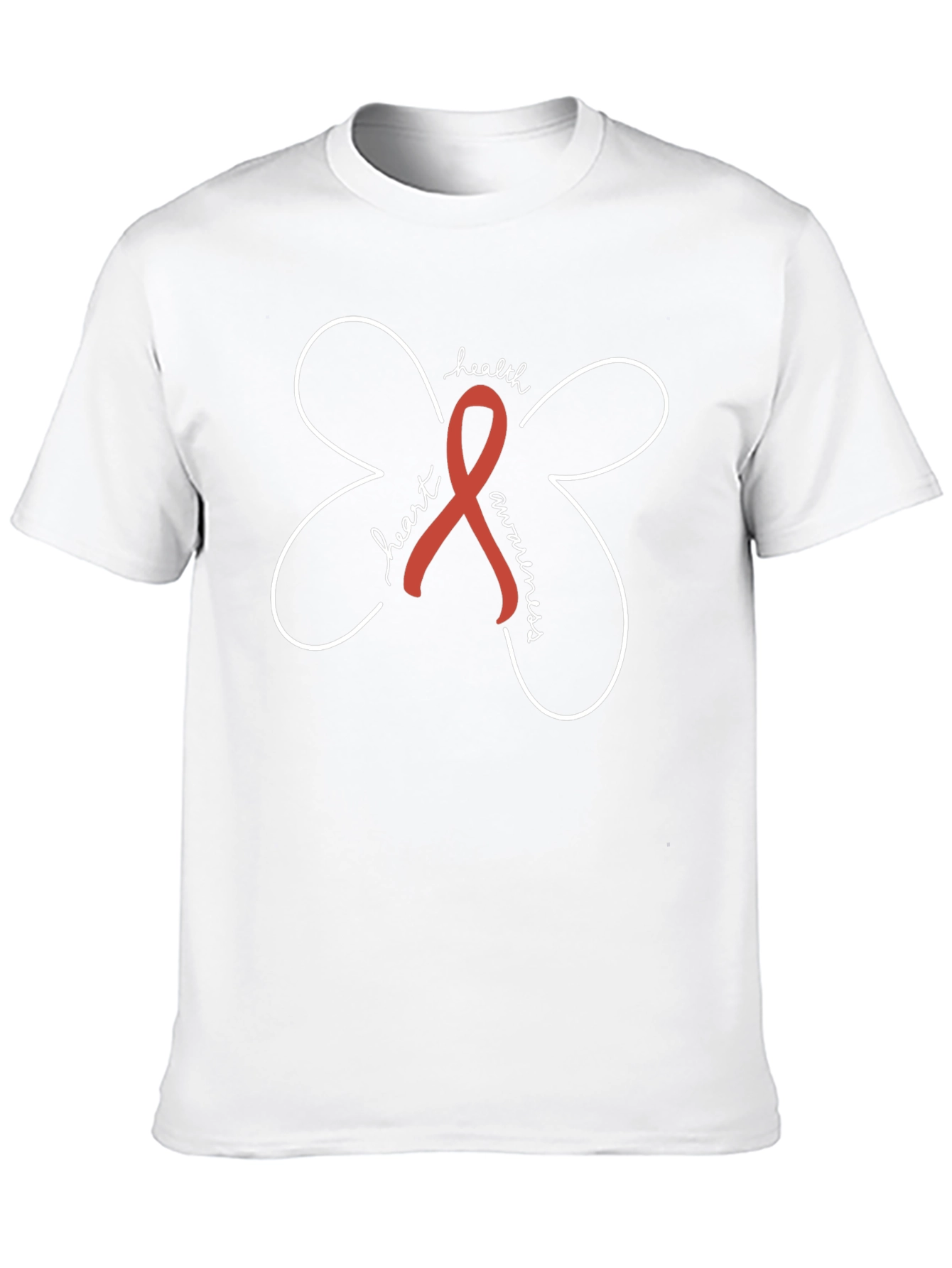 Heart Health Awareness Ribbon Black Tee