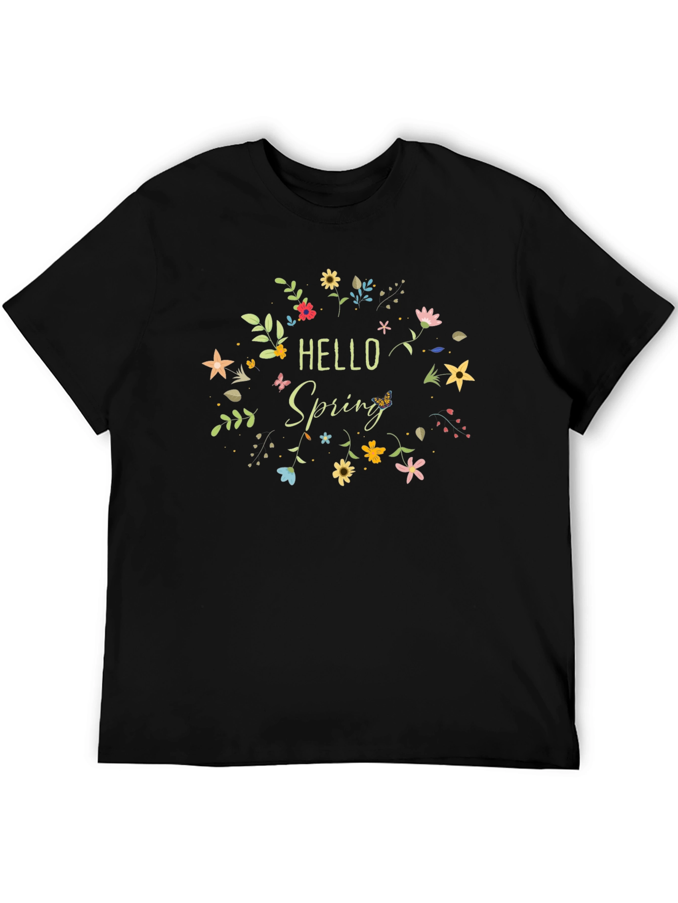 Hello Spring Floral Graphic T-Shirt