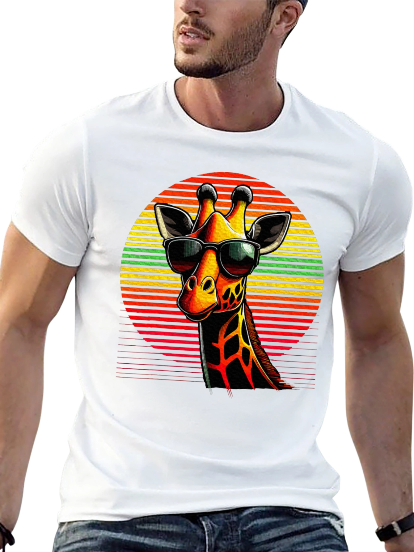 Cool Giraffe Graphic Tee - Stylish Black T-Shirt