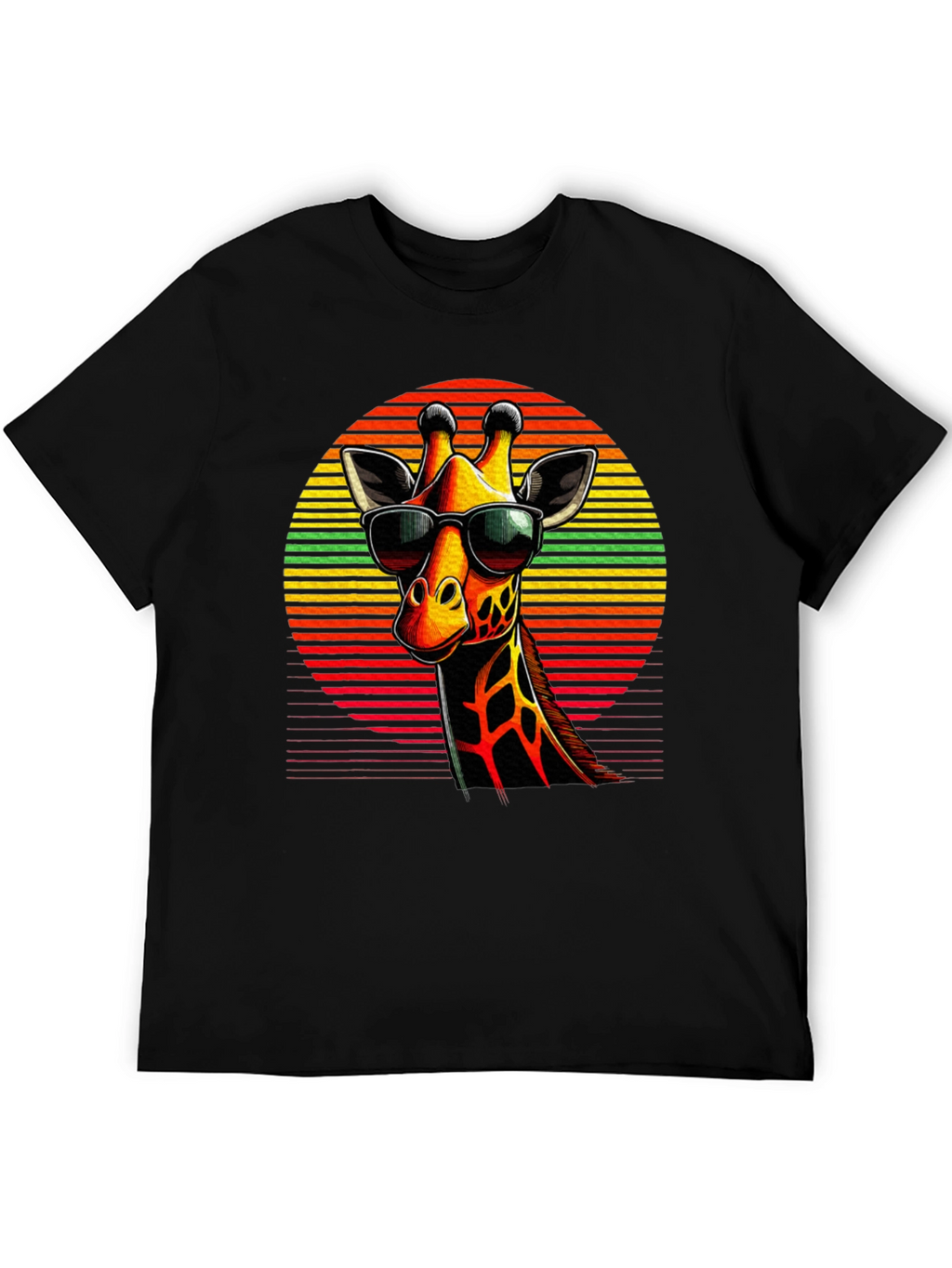 Cool Giraffe Graphic Tee - Stylish Black T-Shirt