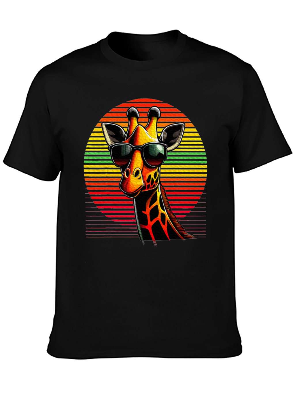 Cool Giraffe Graphic Tee - Stylish Black T-Shirt