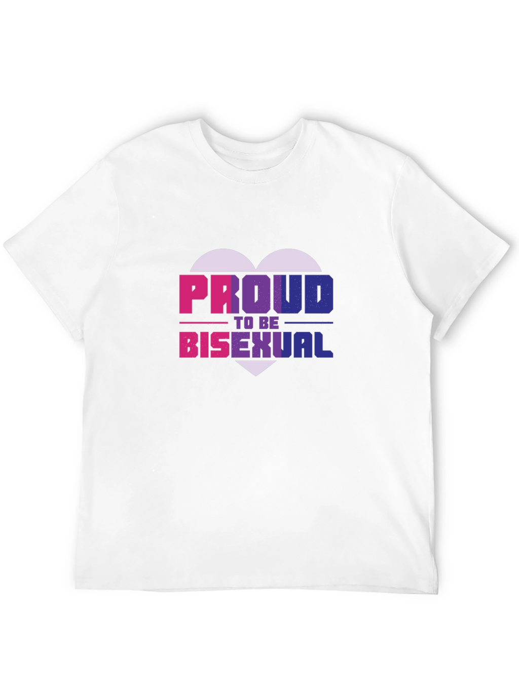 Proud Bisexual Heart Graphic Tee - Black Cotton Blend