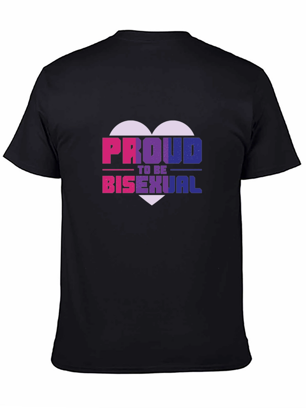 Proud Bisexual Heart Graphic Tee - Black Cotton Blend
