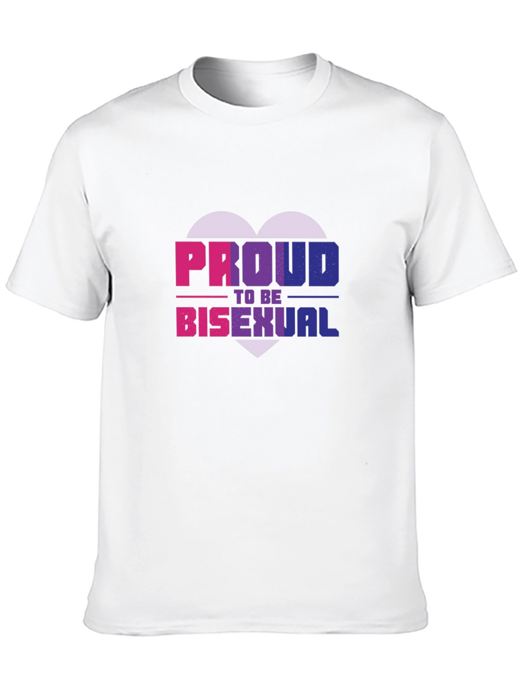 Proud Bisexual Heart Graphic Tee - Black Cotton Blend