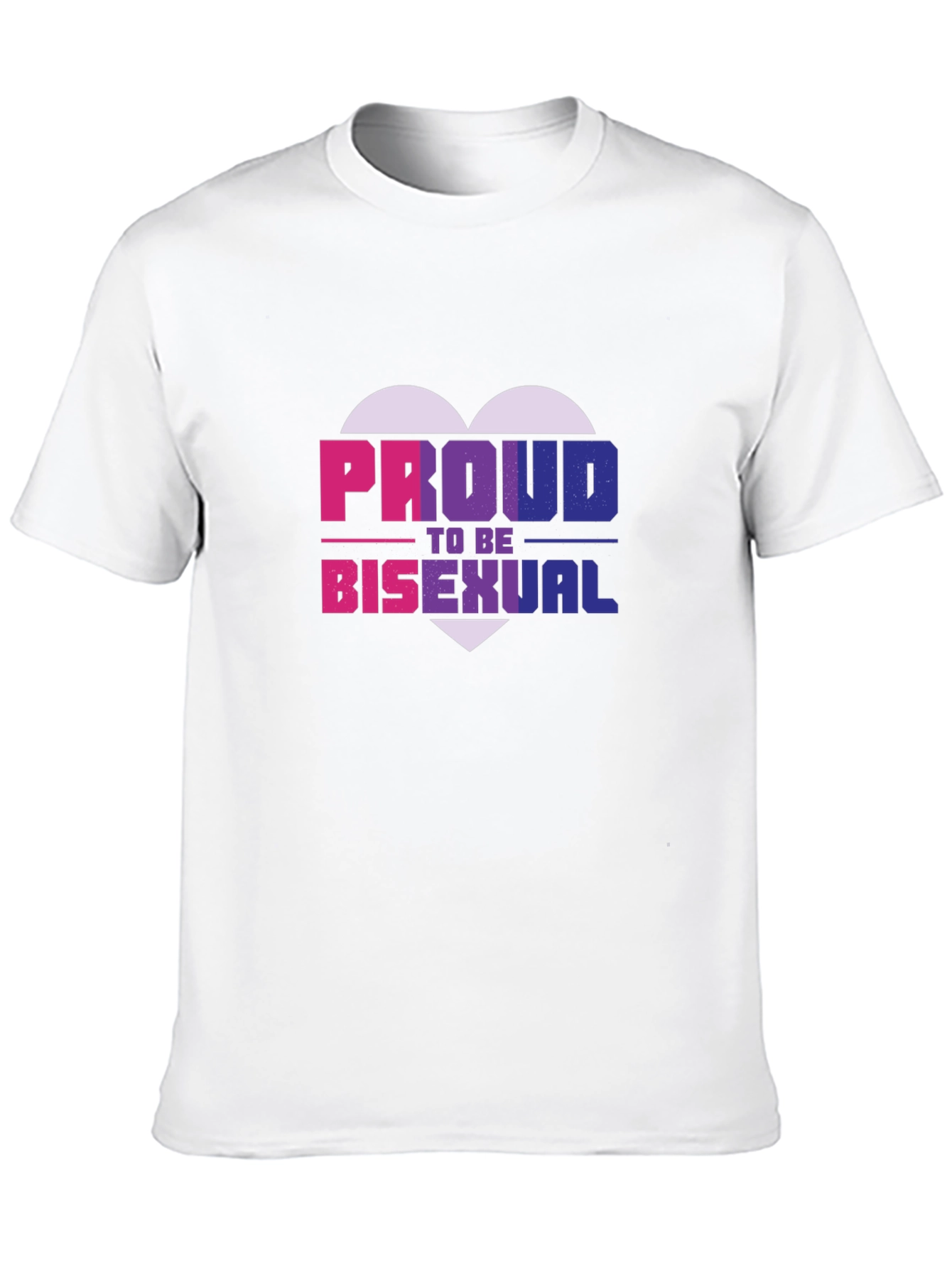 Proud Bisexual Heart Graphic Tee - Black Cotton Blend