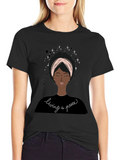 Living in Peace Afro Woman Tee