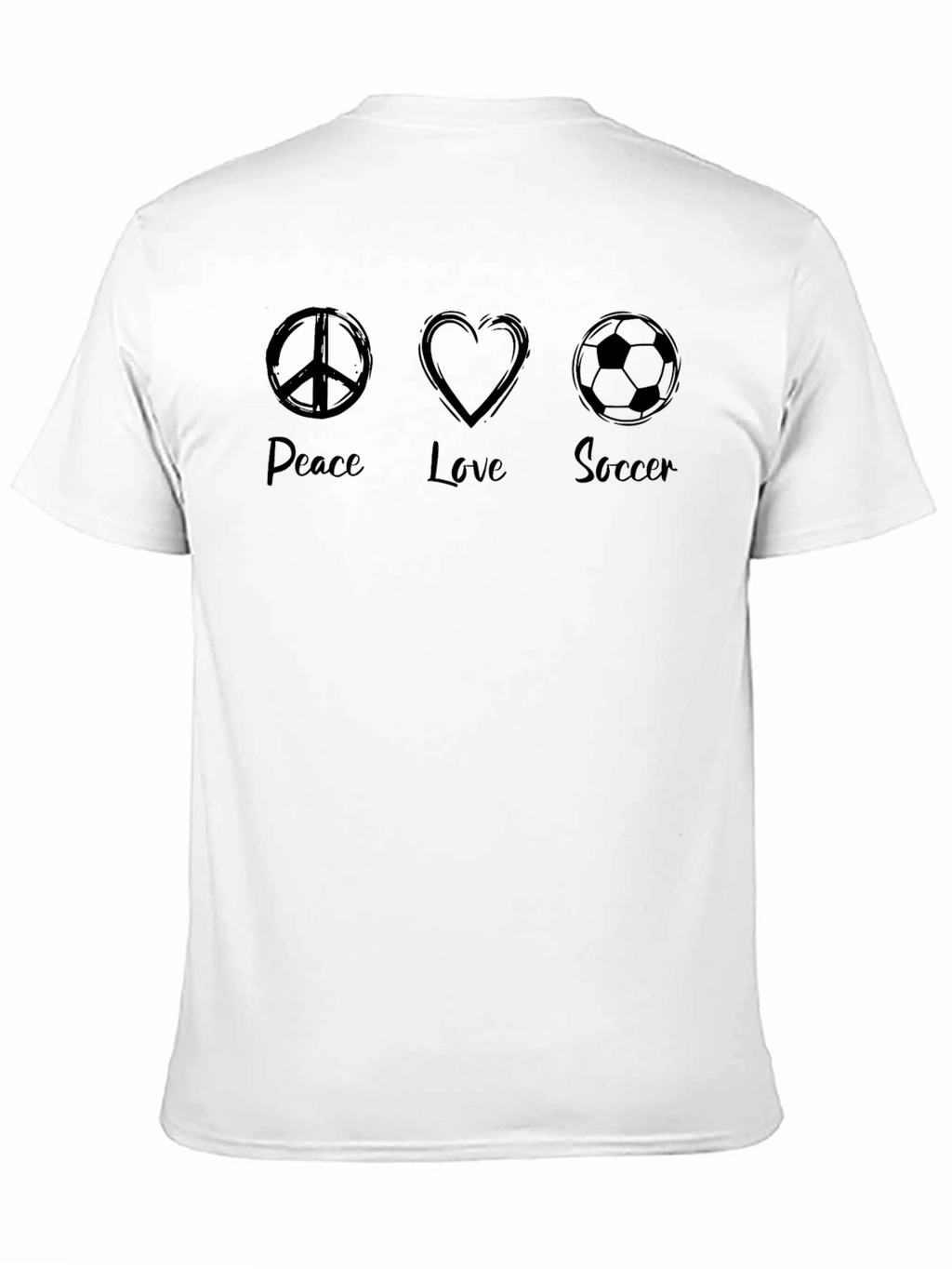 Peace Love Soccer Black Graphic Tee