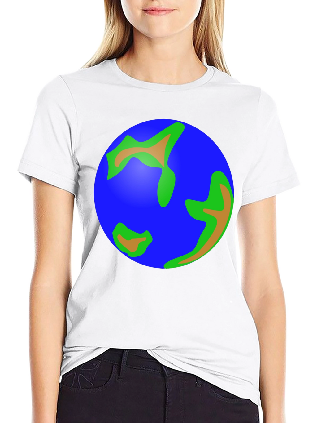 Earth Graphic Tee - Black Cotton T-Shirt