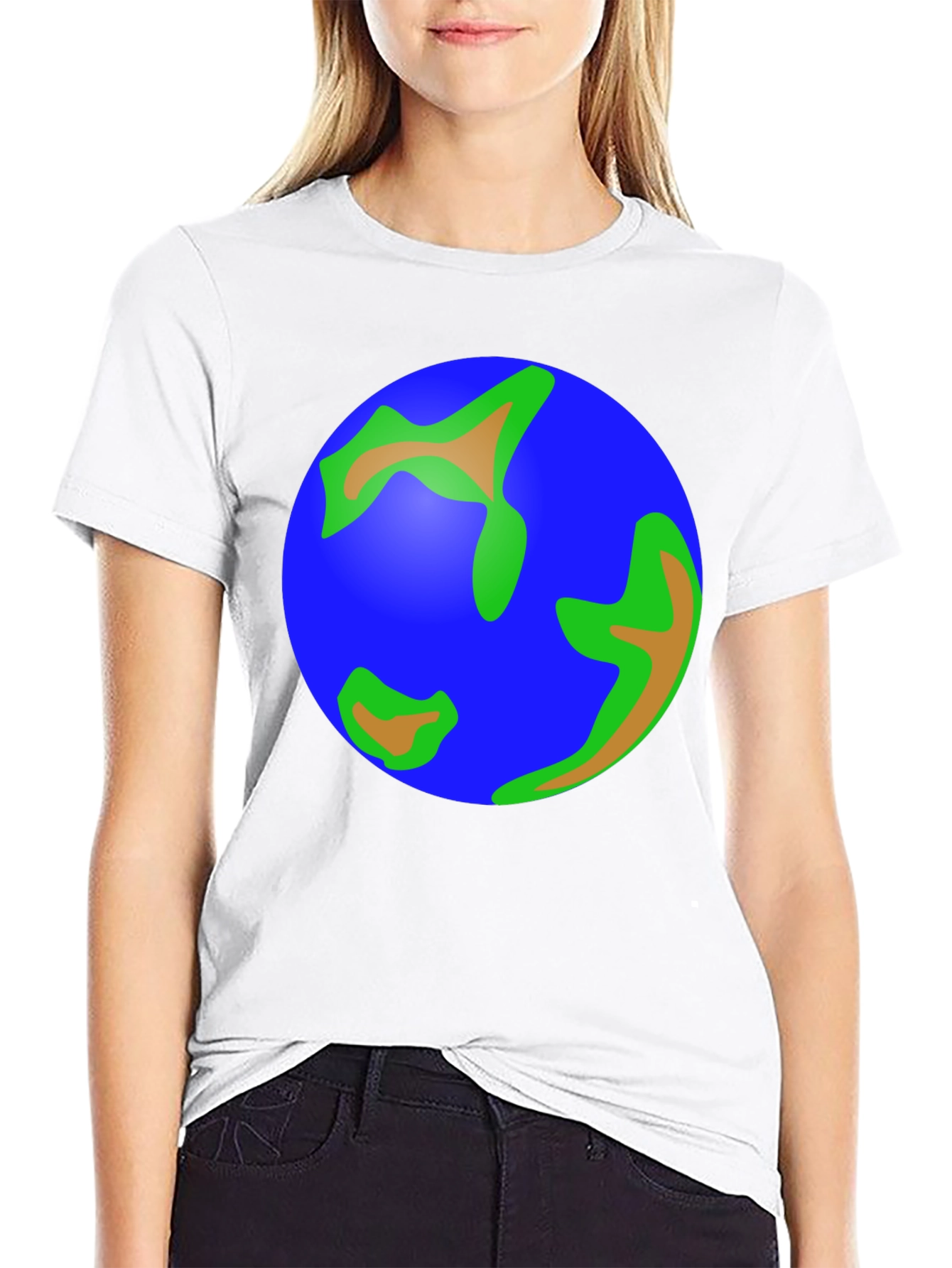 Earth Graphic Tee - Black Cotton T-Shirt