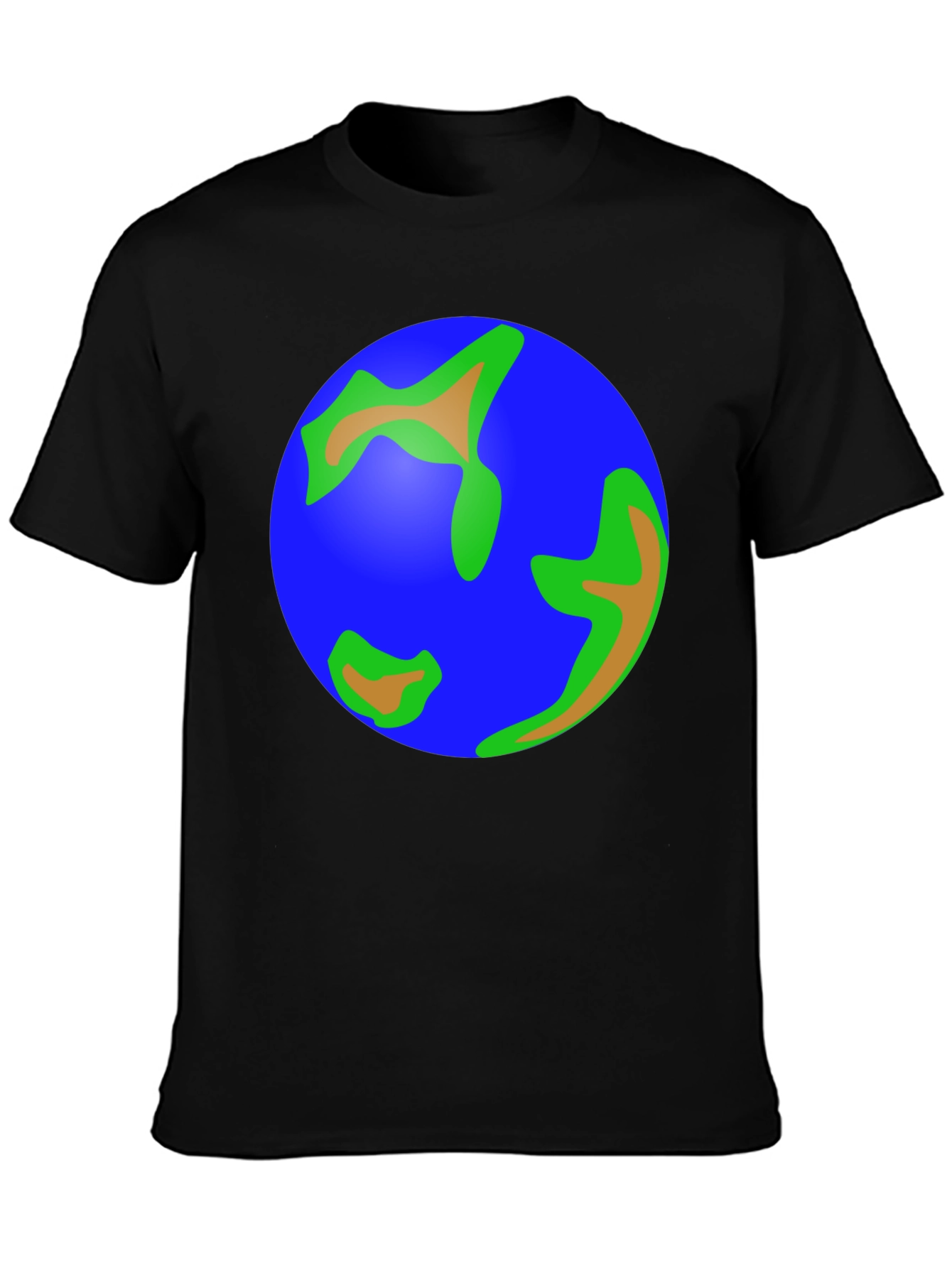 Earth Graphic Tee - Black Cotton T-Shirt