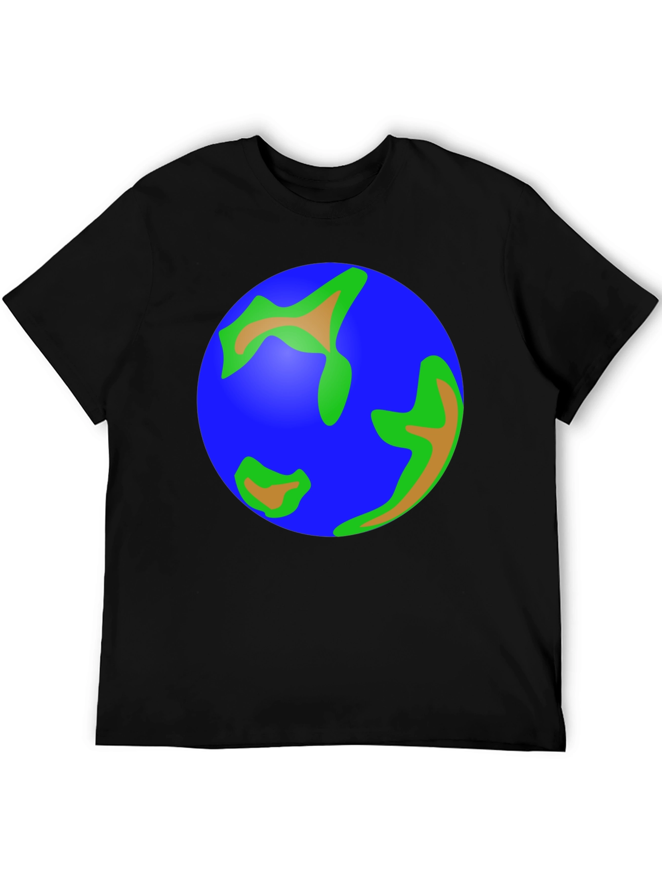 Earth Graphic Tee - Black Cotton T-Shirt