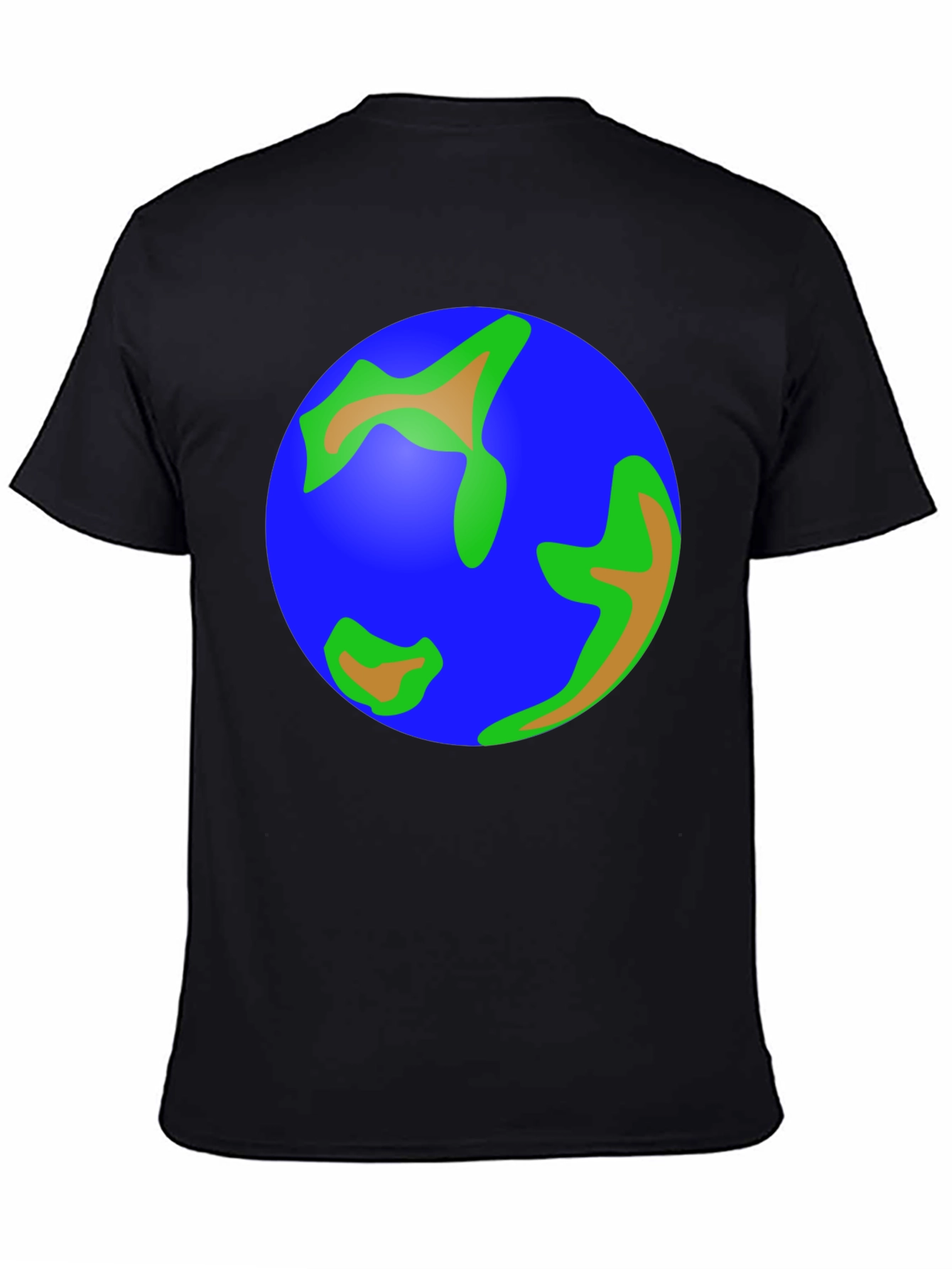 Earth Graphic Tee - Black Cotton T-Shirt